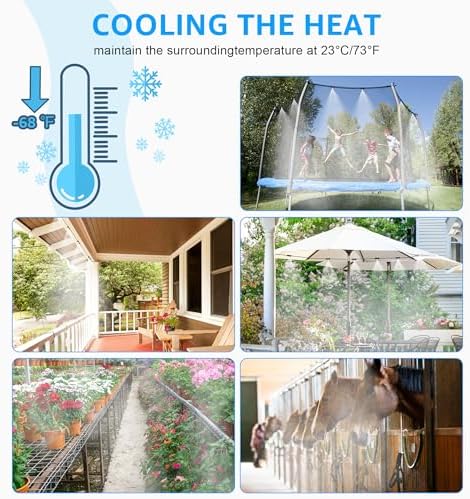 MIXC Misters for Outside Patio, 75FT (23M) Misting Line+23 Mist Nozzles+3/4" Brass Adapter, Outdoor Misting Cooling System for Patio Backyard Garden Greenhouse Horse Corral - Image 6
