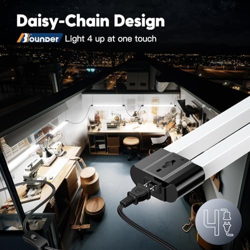 BBOUNDER 4Pack 4FT LED Shop Light, 65000K, 40W=250W, Linkable for Garage - Image 5