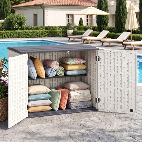 Tangkula 20 Cu.Ft Large Outdoor Storage Cabinet w/Adjustable Shelf - Image 3
