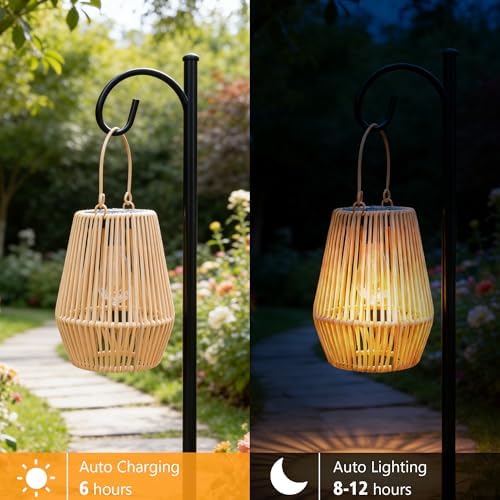 2PCS Solar Lanterns Outdoor Waterproof Garden Gifts for Women Mom Grandma - Image 6