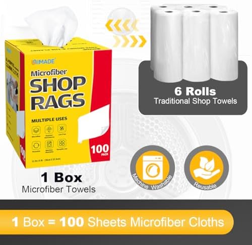 UNIMADE Shop Rags, 100 Sheets Microfiber Cleaning Cloth - Image 2
