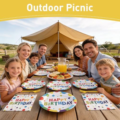 100 Pcs Disposable Birthday Party Tableware Set for 25 Guests - Image 5