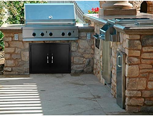 Stanbroil 30 Inch Dry Storage Cabinet for Outdoor Kitchen, Black Steel - Image 7