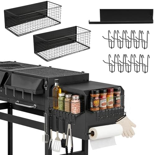 3 Pack Magnetic Storage Bins for Traeger - Include 2 Baskets 1 rack 10 hooks - Accessories Suit for Ironwood 885, Pro Series 34, Pro Series 22, Pro D2 575, Pro 780, Ironwood 650 And Pit boss, Z-Grills by Unknown