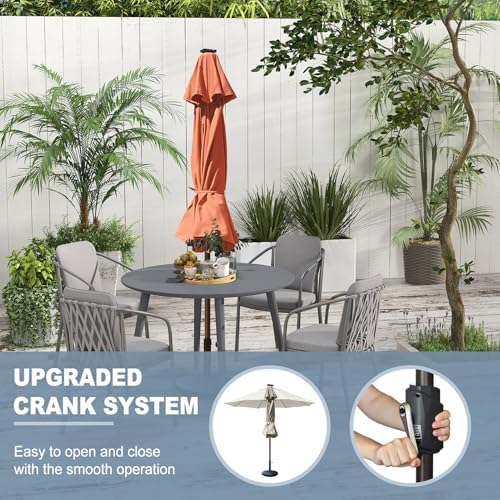 EliteShade USA 10-Year-Non-Fading 10ft Market Patio Umbrella, Commercial Grade Table Sun Umbrella with 80 Solar LED Lights, Crank Open, Windproof & UPF 50+ UV Protection for Garden, Deck, Pool, Backyard, No Tilt, Rust - Image 4