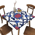 Square Elastic Fitted Tablecloth, Moroccan Trellis Pattern Printed on Washable Cover for Outdoor Table, Great for Picnics BBQs Daily Meals, Fit for 40" x 40" Square Tables by JRBSZMI2