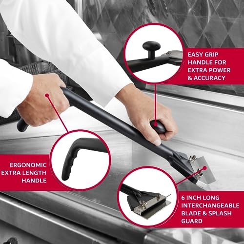 Chef Master Flat Top Griddle Scraper Cleaning Kit Combo, Long Handle - Image 6