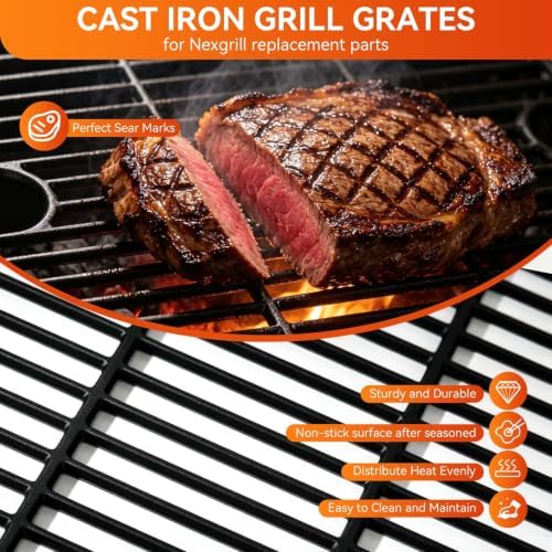 13 x 17 Cast Iron Cooking Grates for Nexgrill 4 Burner 720-0830H 720-0783E - Image 4