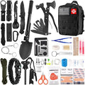 LUXMOM Emergency Survival Kit and First Aid Kit, 142Pcs Professional Survival Gear and Supplies Equipment with Molle Pouch, Gift for Christmas Men Dad Husband Camping Hiking Hunting Outdoor Adventure by LUXMOM