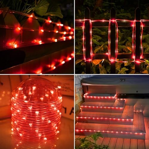Solar Rope Lights, 66ft 200LED Solar String Lights, 8 Modes, Waterproof - Image 7