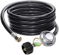 12 Feet Propane Regulator Hose with Tank Gauge for Gas Grill and Fire Pit by DOZYANT