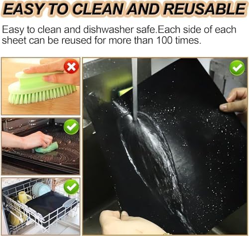 UBeesize 7-Pack Black Grill Mats, Non-Stick Reusable BBQ Grilling Cook Mats - Image 6