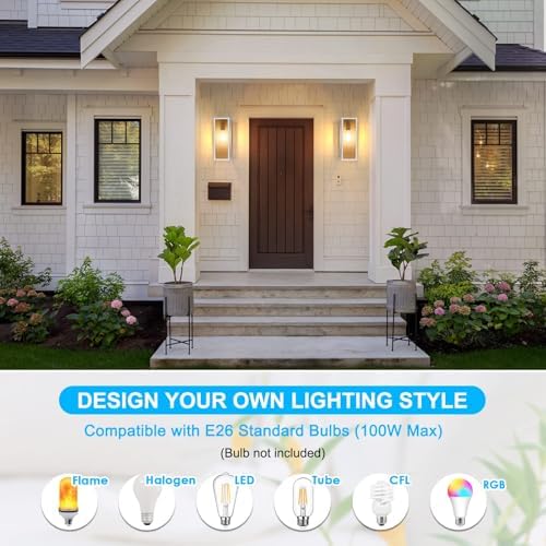 VerRon Outdoor White Wall Light Fixtures, Modern Exterior Wall Lanterns - Image 4
