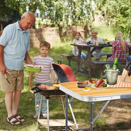 2.0 Ft Folding Portable Camping Table Yellow - Image 2