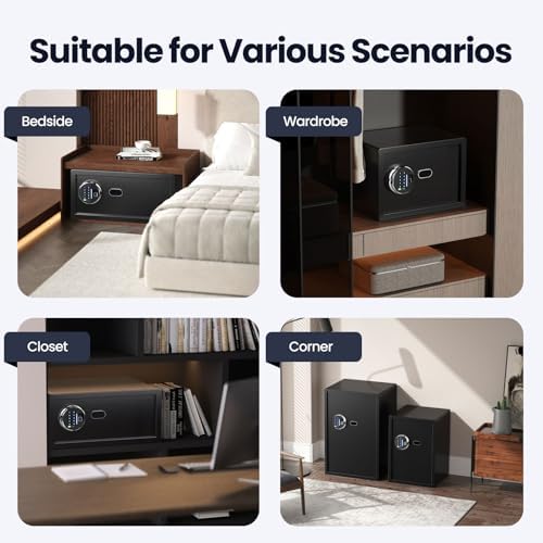 Grimtron 22LB Biometric Dorm Safe with Fingerprint Lock, 3-8 Digit PIN - Image 5