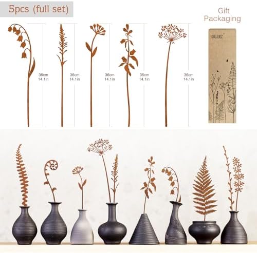 Metal Flowers for Outside,Decorative Garden Stakes,Flower Bed Decor Plant Stakes,Metal Art for Outside,Yard Art Outdoor for Lawn Yard, Walkway and Flower Garden - Image 6