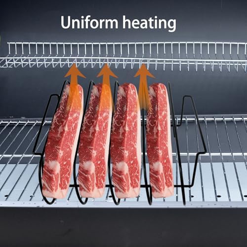 2 Rib Racks for Smoking with Large Silicone Basting Pastry Brushes for Cooking, 11in Black Grill Rack Non-Stick Porcelain-Coated Steel, Perfect for Grilling, Smoking, and Outdoor BBQ Set - Image 6