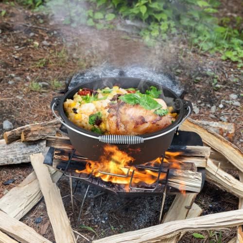 LIFERUN 4.2 Quart Cast Iron Dutch Oven Pot with Lid, Black - Image 6