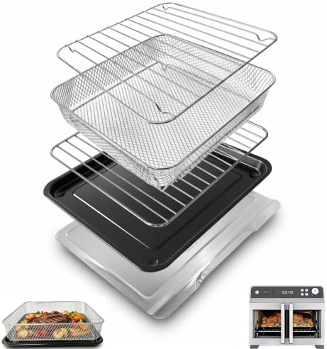Air Fry Oven Replacement Parts for Ninja French Door Premier FO101,12.2 × 12.2" Air Fryer Sheet Pan Grill Plate Crisper Plate Rack Accessories Tray,Dishwasher Safe by Unknown