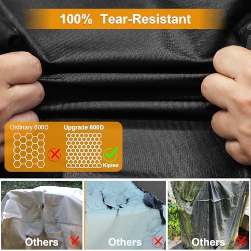 Kipiea 600D Pellet Grill Cover for Pit Boss Lockhart, Waterproof BBQ Smoker Cover, UV Resistant, No Tear, No Fading - Image 6