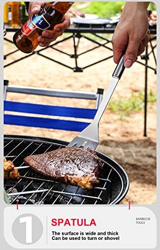 BBQ Grill Tool Set BBQ Accessories, Stainless Steel Grill Tools Grilling Accessories Grill Set Barbecue Grill Accessories for Outdoor Grill, Grill Utensils Grilling Tools Grilling Gifts for Men - Image 2