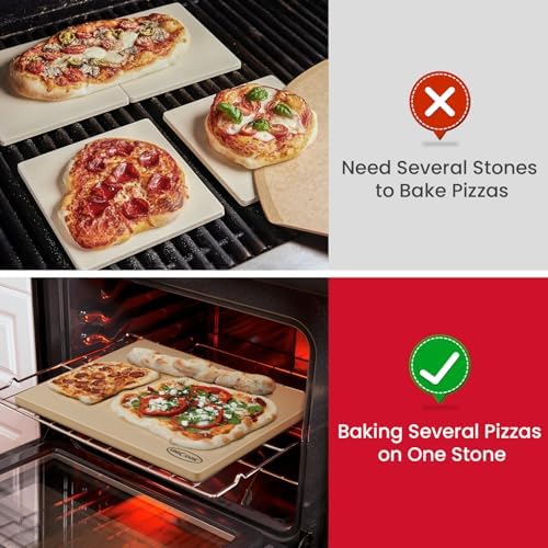 Unicook 20 x 16 Inch Extra Large Pizza Stone for Oven and Grill, 15.8 Lbs - Image 3