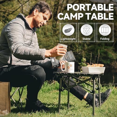 Opliy Folding Camping Table,Portable Table for 1-2 Persons -Collapsible Table Lightweight with Carry Bag for Camping, Hiking, Picnics, BBQs, Beach Trips & Tailgating(16.5 inch). - Image 3