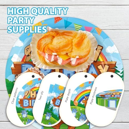 96Pcs Bear Lemmings Birthday Party Decorations for Animals Serves 24 - Image 6