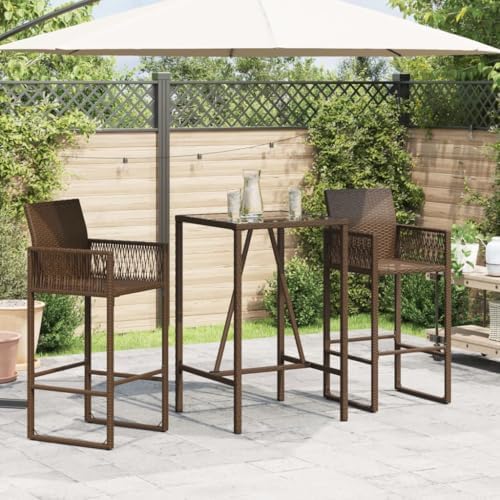Outdoor Bar Table Brown Patio, Deck Furniture – Exterior, Garden Dining Table for Balcony, Kitchen, and Backyard, Mesa Tables - Image 4