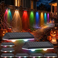 Solar Fence Lights Outdoor, Warm White & RGB Combo 8 Modes Color Changing Fence Lights Solar Powered for Outside, LED IP65 Waterproof Solar Patio Light for Step, Pathway, Garden, Deck, Stairs - 8 Pack by AUDLES