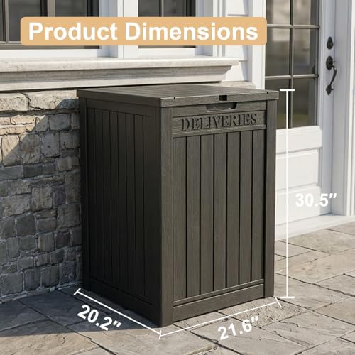 PatioZen Package Delivery Box, Waterproof Outdoor Container Lockable, Black - Image 6