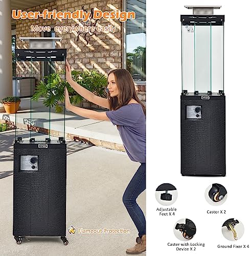 Tangkula 41,000 BTU Propane Patio Heater with Waterproof Cover (Black) - Image 6