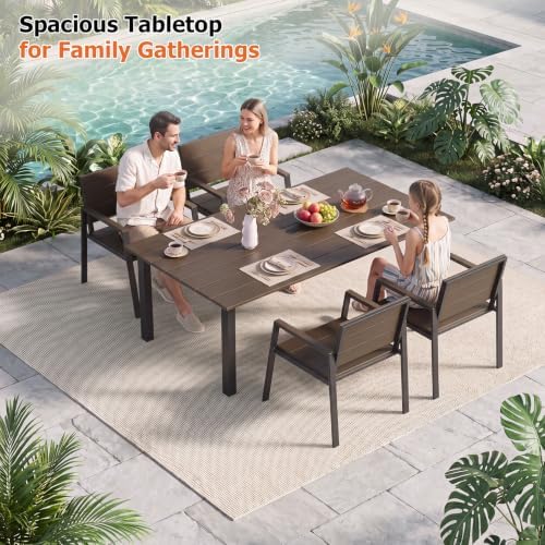 LazySunsets Outdoor Dining Set with Umbrella Hole (Charcoal, 5 Piece) - Image 4