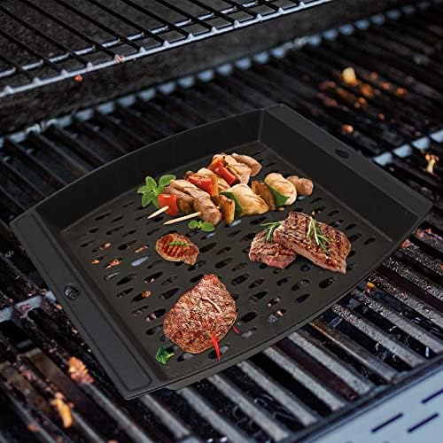 15"x12" Cast Iron Grill Basket for Outdoor Grills, Fish Veggie Grill Pan Tray, BBQ Grilling Pans Tray for Weber, Napoleon, Char-Broil, Royal Gourmet and Most Charcoal Smoker & Gas Grill - Image 6