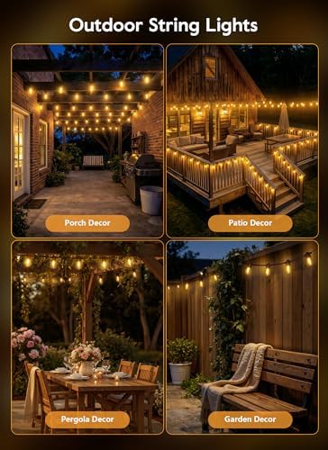 Minetom 100FT Solar String Lights Outdoor Waterproof, S14 Patio Lights - Image 3