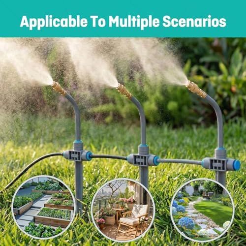 32FT 1/4" Drip Irrigation System with Stakes, 360° Adjustable Watering Kit - Image 4
