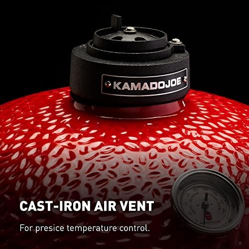 Kamado Joe Joe Jr 13.5-inch Portable Ceramic Charcoal Grill with Grill Stand, Stainless Steel Cooking Grate, Heat Deflectors and Ash Tool in Red, Model KJ13RH - Image 2