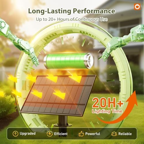 addlon 54FT(48+6) Solar String Lights Outdoor, Waterproof Dimmable 24+2 LED - Image 2