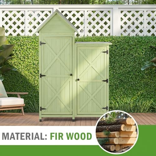 Wooden Outdoor Storage Cabinet Set - Image 7