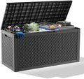PatioZen 121 Gallon Resin Deck Box, Lockable Outdoor Storage Box for Patio Cushions Storage Furniture,Garden Tools, Pool Supplies, Weatherproof and UV Resistant (Black) by OutdoorLivingPerfected