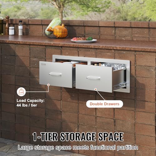 VEVOR Outdoor Kitchen Drawers 30"W x 10"H x 20"D Stainless Steel - Image 5