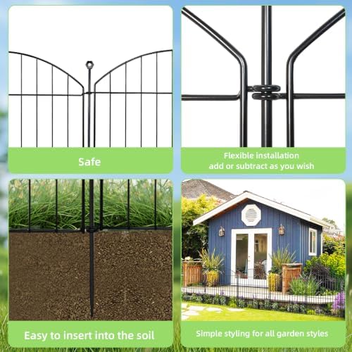 Decorative Garden Fence, 32in (H) x 12ft(L) No Dig Fence with Gate - Image 5
