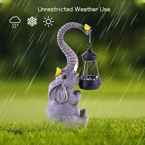 Solar Outdoor Garden Decor Elephant Statues Lights - Image 5
