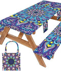 Picnic Table Cover with Bench Covers Vinyl Table Cloth Camping Lovers Essentials Camper Rv Car Travel Accessories Accessory Overlanding Must Haves Outdoor Gadgets Road Trip Tools Gear Stuff Equipment by Wrakus