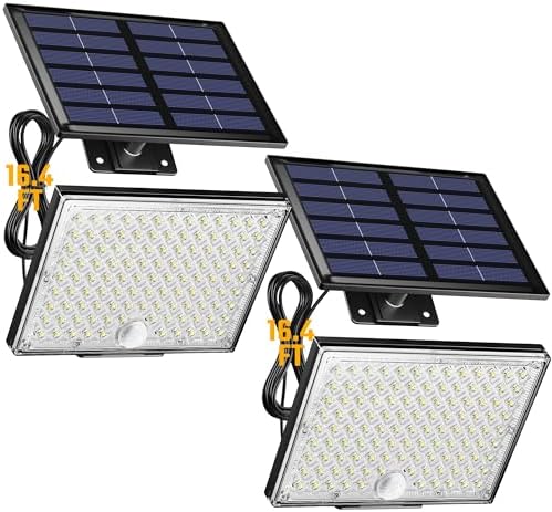 SUPERDANNY Solar Outside Lights with 113 Bright LEDs 7000K with 16ft Cable by SUPERDANNY