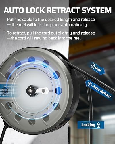 DEWENWILS Ceiling/Wall Mount Retractable Extension Cord Reel with 30FT Cord - Image 5