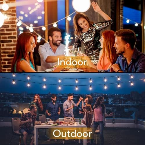 Brightever Outdoor String Light 150FT, Waterproof Dimmable Patio Lights with 75 G40 Globes, Shatterproof Connectable Outside Hanging Light for Backyard Porch - Image 3