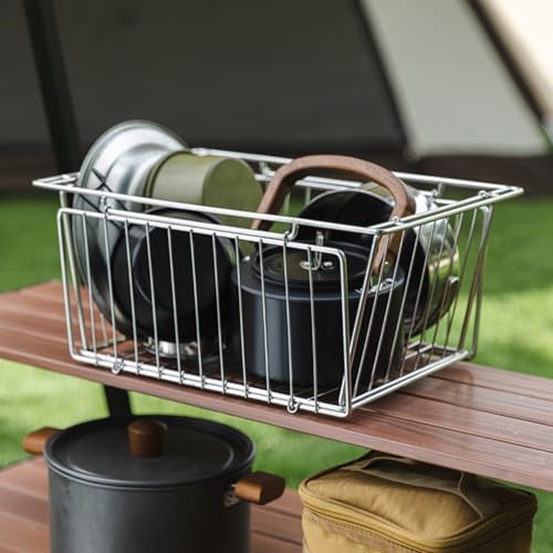 Basket for Grill Table Stainless Steel Foldable Holder - Image 3