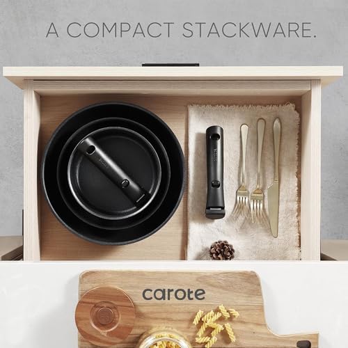 CAROTE 19pcs Pots and Pans Set Non Stick, Detachable Handle Cookware - Image 6