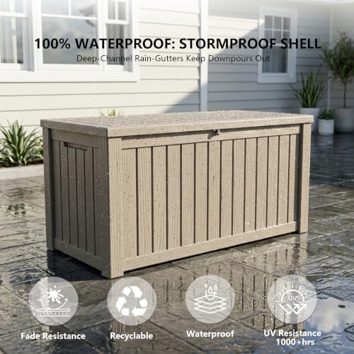 Outdoor Storage Box,180 Gallon Waterproof Deck Box [Upgraded 3.0] - Image 5
